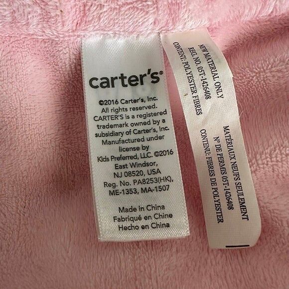 Carter’s White Bear Pink Leopard Print Baby Lovey Security Blanket 13” 2016 - Picture 5 of 5